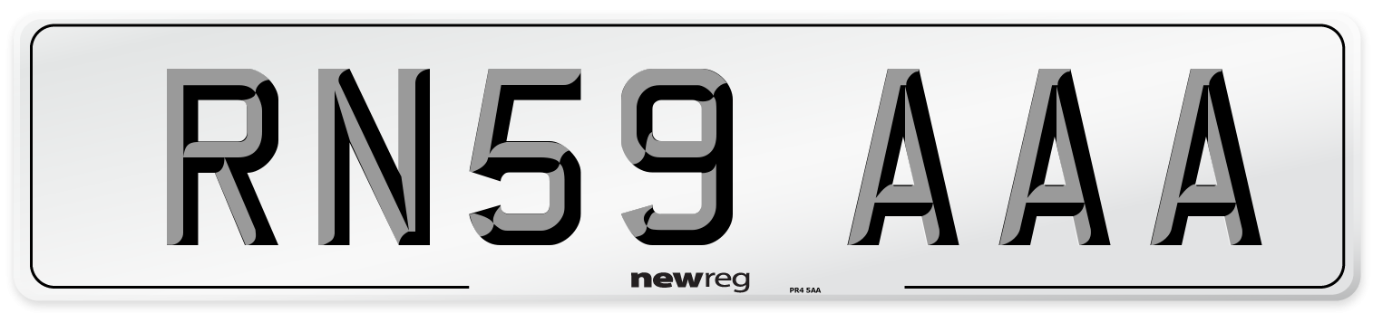 RN59 AAA Number Plate from New Reg